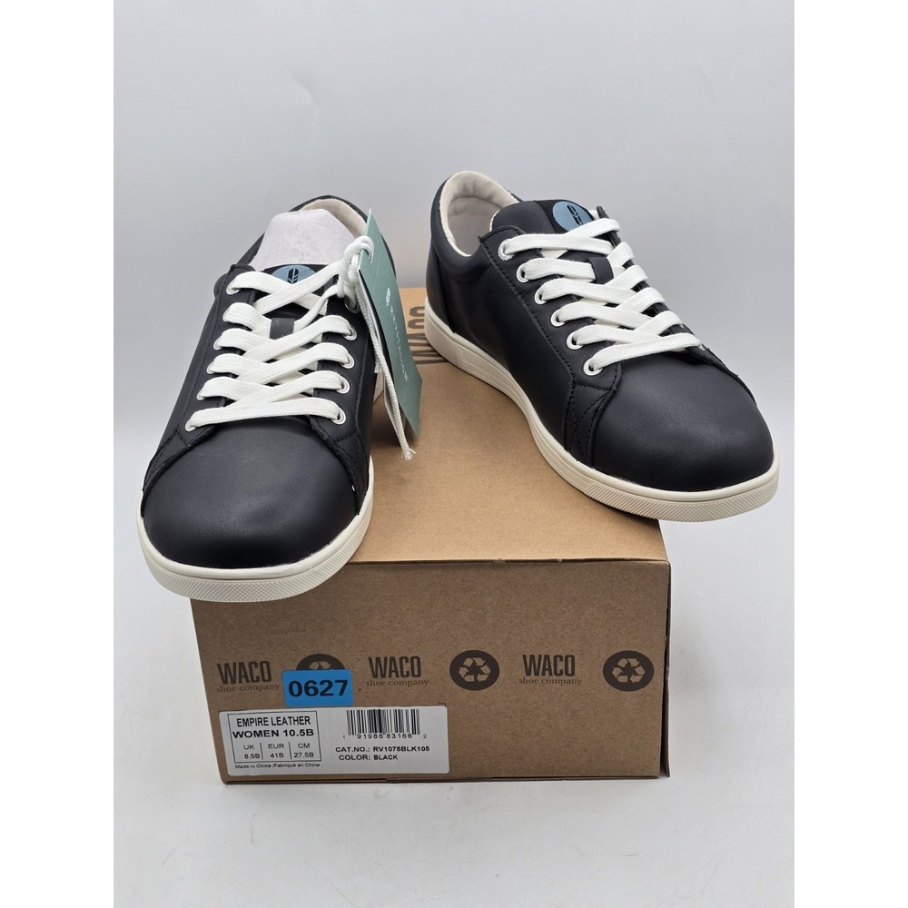 Revitalign Empire Women's Leather‎ Sneakers Sz 10.5 B Narrow - Black NIB